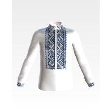 СД045дБ28нн Сорочка дитяча (для хлопчика), домоткане полотно, біле, 1-3 роки. Барвиста вишиванка. Заготовка для вишивки бісером