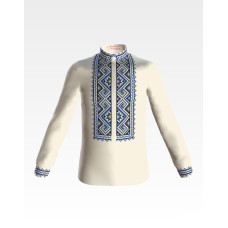 СД045шМ28нн Барвиста вишиванка Заготовка для вишивки - Сорочка для хлопчика 1-3 роки, шовк, бежевий