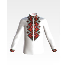 СД050дБ28нн Сорочка дитяча (для хлопчика), домоткане полотно, біле, 1-3 роки. Барвиста вишиванка. Заготовка для вишивки бісером