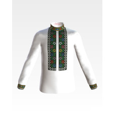 СД053пБ40нн Барвиста вишиванка Заготовка для вишивки - Сорочка для хлопчика 8-12 років, габардин, білий