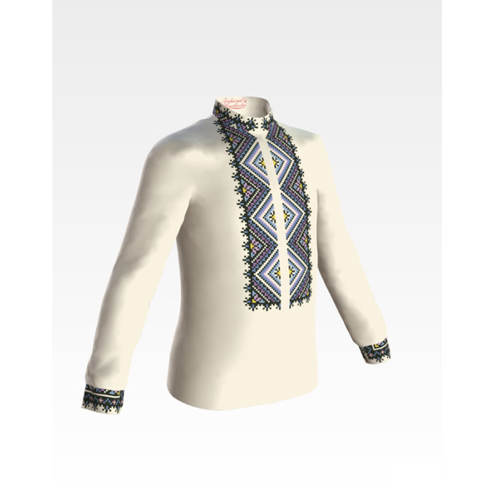 СД055шМ40нн Барвиста вишиванка Заготовка для вишивки - Сорочка для хлопчика 8-12 років, шовк, бежевий