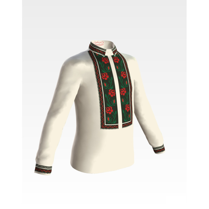 СД058шМ28нн Барвиста вишиванка Заготовка для вишивки - Сорочка для хлопчика 1-3 роки, шовк, бежевий