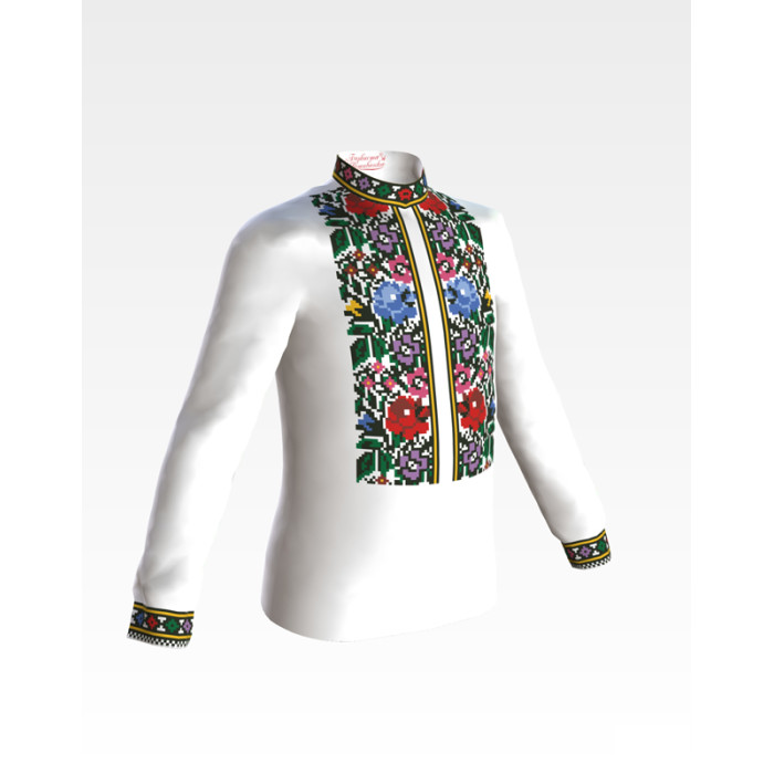 СД064хБ28нн Барвиста вишиванка Заготовка для вишивки - Сорочка для хлопчика 1-3 роки, батист, білий