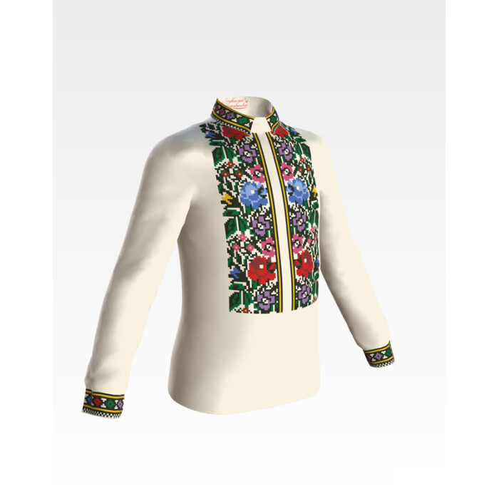 СД064шМ34нн Барвиста вишиванка Заготовка для вишивки - Сорочка для хлопчика 4-7 років, шовк, бежевий