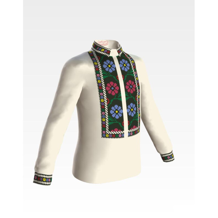 СД065шМ40нн Барвиста вишиванка Заготовка для вишивки - Сорочка для хлопчика 8-12 років, шовк, бежевий