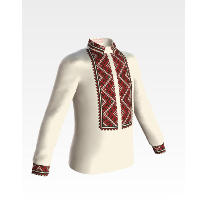 СД067шМ34нн Барвиста вишиванка Заготовка для вишивки - Сорочка для хлопчика 4-7 років, шовк, бежевий