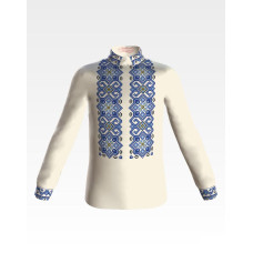 СД071шМ40нн Барвиста вишиванка Заготовка для вишивки - Сорочка для хлопчика 8-12 років, шовк, бежевий