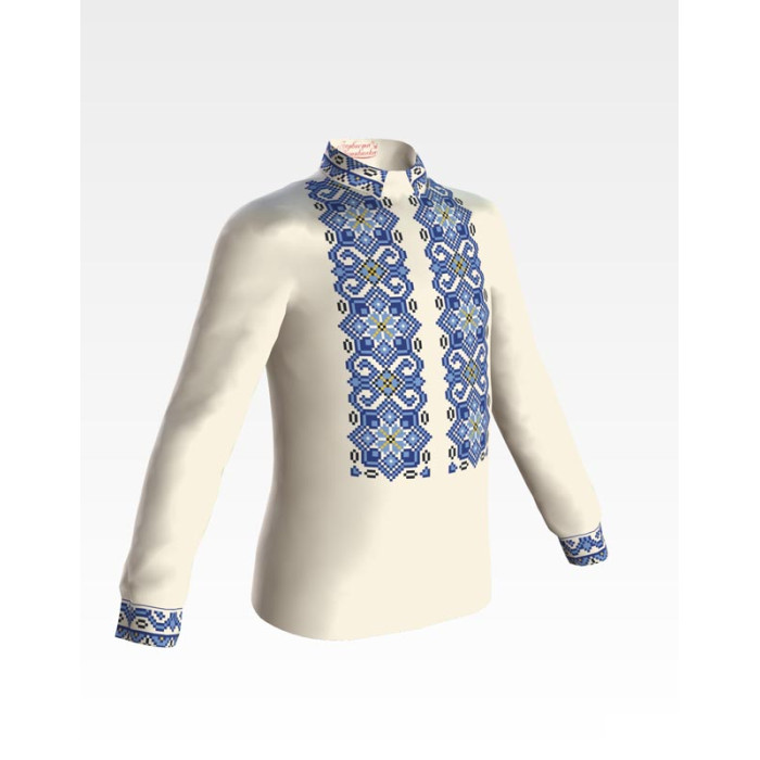 СД071шМ40нн Барвиста вишиванка Заготовка для вишивки - Сорочка для хлопчика 8-12 років, шовк, бежевий