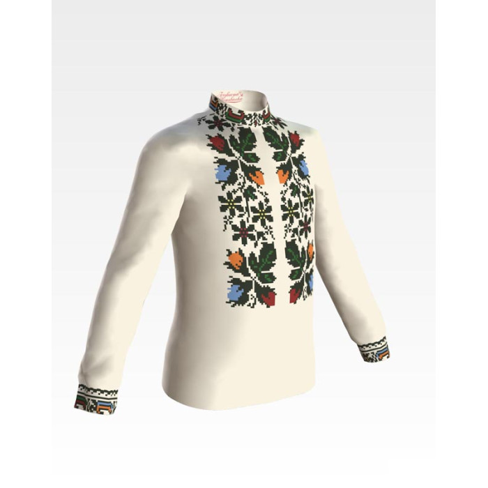 СД078шМ28нн Барвиста вишиванка Заготовка для вишивки - Сорочка для хлопчика 1-3 роки, шовк, бежевий