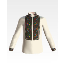 СД080шМ28нн Барвиста вишиванка Заготовка для вишивки - Сорочка для хлопчика 1-3 роки, шовк, бежевий