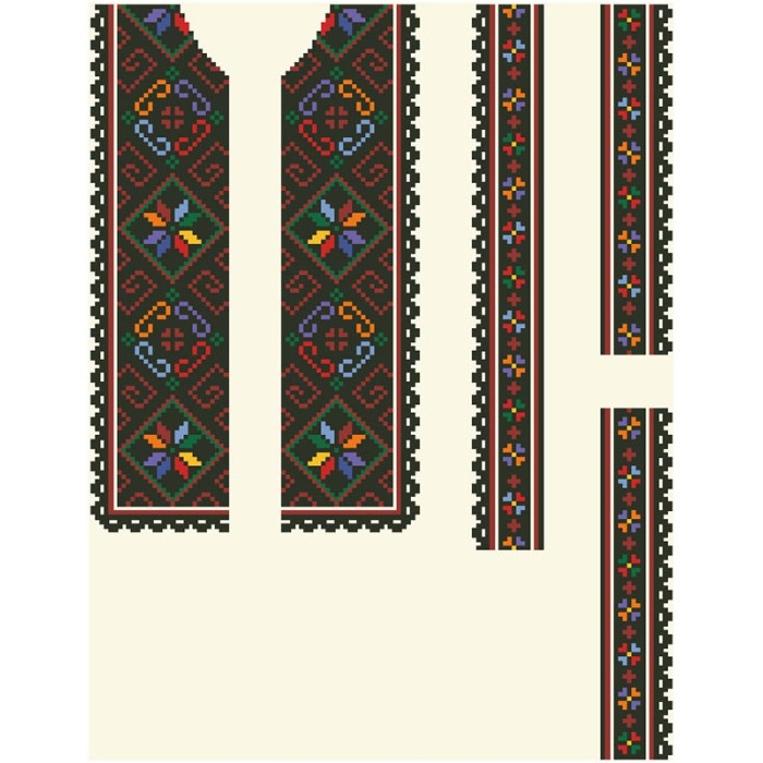 СД080шМ40нн Барвиста вишиванка Заготовка для вишивки - Сорочка для хлопчика 8-12 років, шовк, бежевий