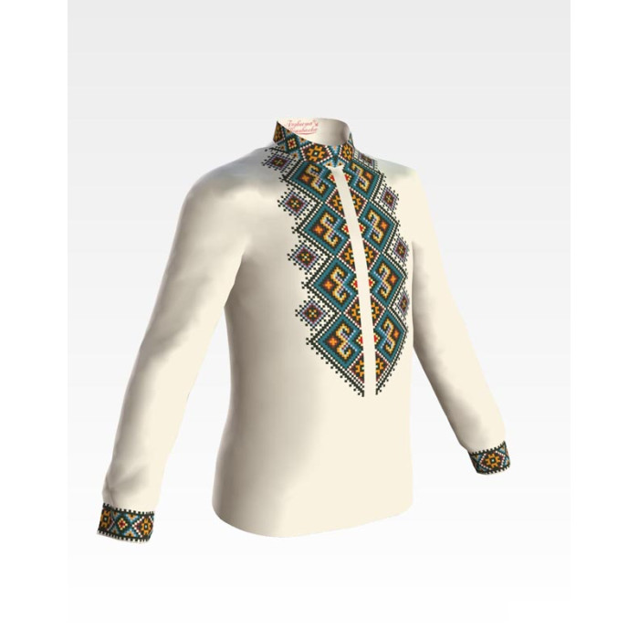 СД081шМ34нн Барвиста вишиванка Заготовка для вишивки - Сорочка для хлопчика 4-7 років, шовк, бежевий