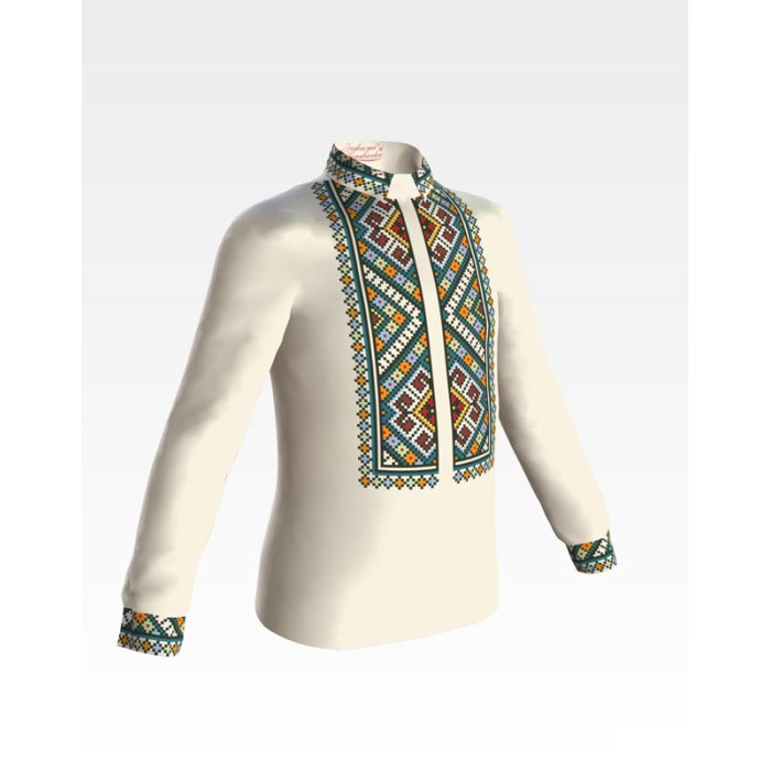 СД084шМ34нн Барвиста вишиванка Заготовка для вишивки - Сорочка для хлопчика 4-7 років, шовк, бежевий