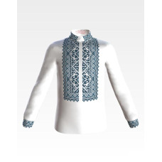 СД088пБ28нн Барвиста вишиванка Заготовка для вишивки - Сорочка для хлопчика 1-3 роки, габардин, білий