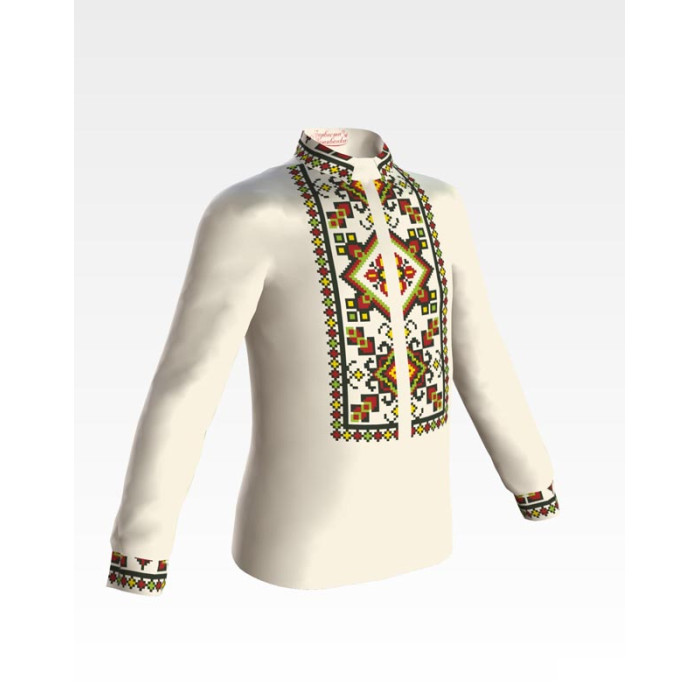 СД092шМ40нн Барвиста вишиванка Заготовка для вишивки - Сорочка для хлопчика 8-12 років, шовк, бежевий