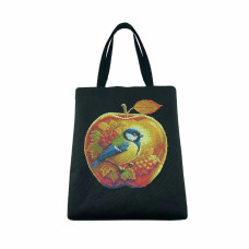 Шоппер_740 Virena Заготовка для вишивки бісером - Сумка-шоппер Пташка в скляному яблуці 32,5x39 см (сумочна тканина)