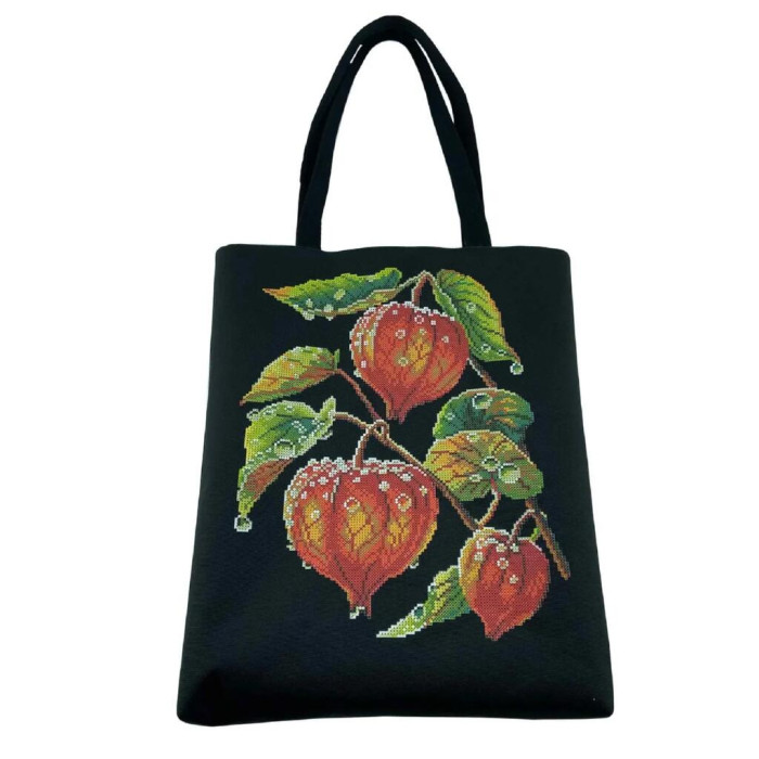 Шоппер_743 Virena Заготовка для вишивки бісером - Сумка-шоппер Фізаліс 32,5x39 см (сумочна тканина)