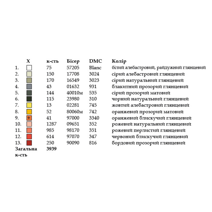 ШП-4/081 Кольорова Заготовка для вишивки бісером або нитками - Шопер 38x40 см, саржа
