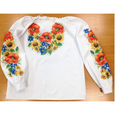 ШВЖ-32 50 розмір ДБ Пошита жіноча блузка (домоткане полотно білого кольору). Княгиня Ольга