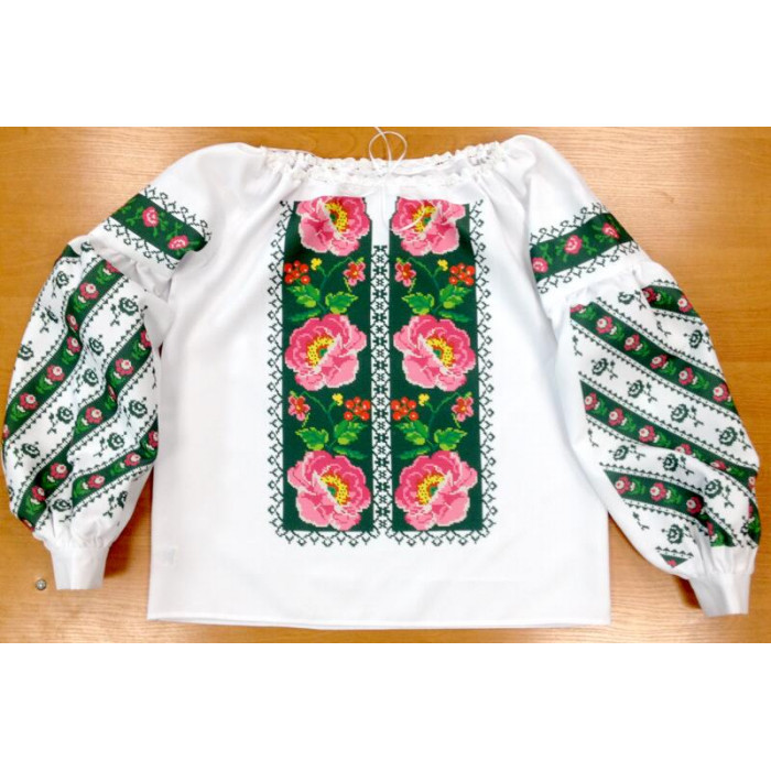 ШВЖ-39 40 розмір ДБ Пошита жіноча блузка (домоткане полотно білого кольору). Княгиня Ольга