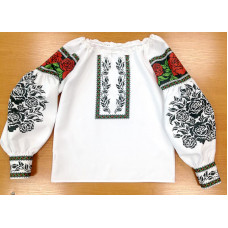 ШВЖ-55 40 розмір ЛБ Пошита жіноча блузка (білий льон). Княгиня Ольга(Знятий з виробництва)