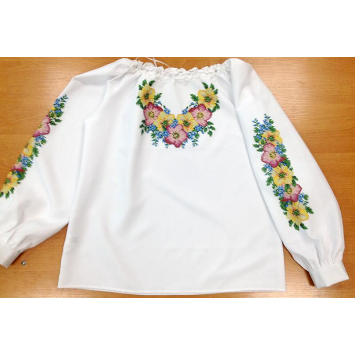 ШВЖ-58 40 розмір БГ Пошита жіноча блузка (білий габардин). Княгиня Ольга