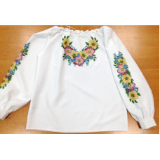 ШВЖ-58 40 розмір ДБ Пошита жіноча блузка (домоткане полотно білого кольору). Княгиня Ольга