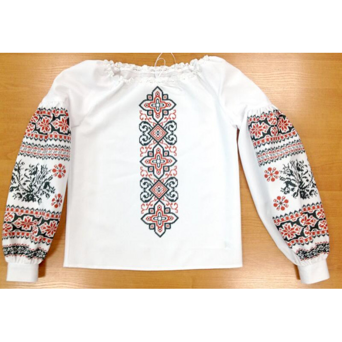 ШВЖ-61 40 розмір ДБ Пошита жіноча блузка (домоткане полотно білого кольору). Княгиня Ольга