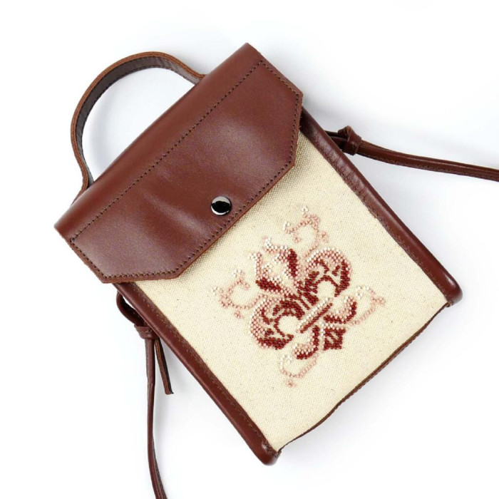 SK-1/2 Кольорова - Заготовка для вишивки бісером - Шкіряна сумка, 16x22 см