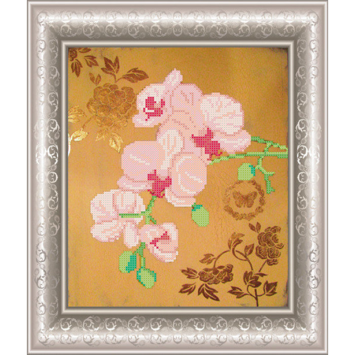 СКМ-099 Рожеві орхідеї. Княгиня Ольга. Схема на тканині для вишивання бісером