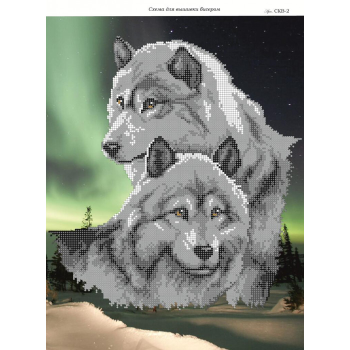 СКВ-002(3) Вовки на снігу. Княгиня Ольга. Схема на тканині для вишивання бісером