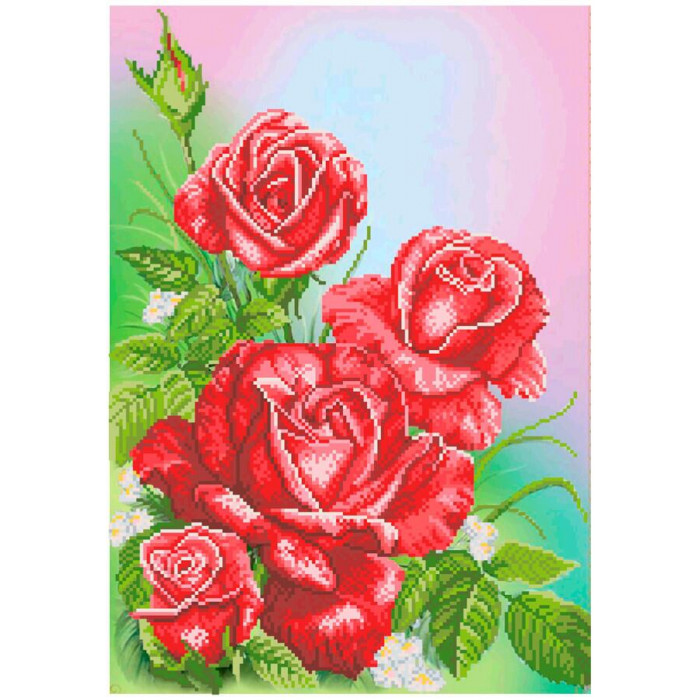 СКВ-182 Червоні троянди. Княгиня Ольга. Схема на тканині для вишивання бісером