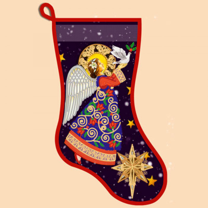 СН-2015 Новорічний чобіток. Різдвяний ангел. Маричка. Схема на тканини для вишивки бісером