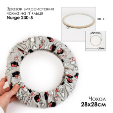 SN28х28/02 Чохол на п'яльця та рами 28*28 см, мікі на сірому фоні, Кольорова