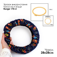 SN28х28/07 Чохол на п'яльця та рами 28*28 см, казкове пір'я, Кольорова