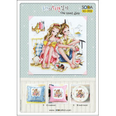 SO-3102A SODA Stitch Набір для вишивки рахунковим хрестиком - Наш щоденник подорожей Our Travel Diary, Aida 14