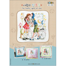 SO-3112 SODA Stitch Схема для вишивки рахунковим хрестиком - Світлофор кохання The Traffic Lights of Love, папір