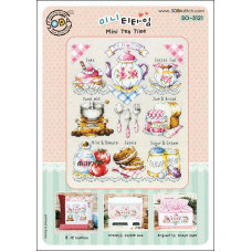 SO-3121 SODA Stitch Схема для вишивки рахунковим хрестиком - Час чаювання міні Mini Tea Time, папір