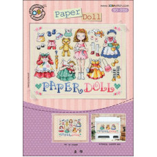 SO-3126 SODA Stitch Схема для вишивки рахунковим хрестиком - Паперова лялька Paper Doll, папір