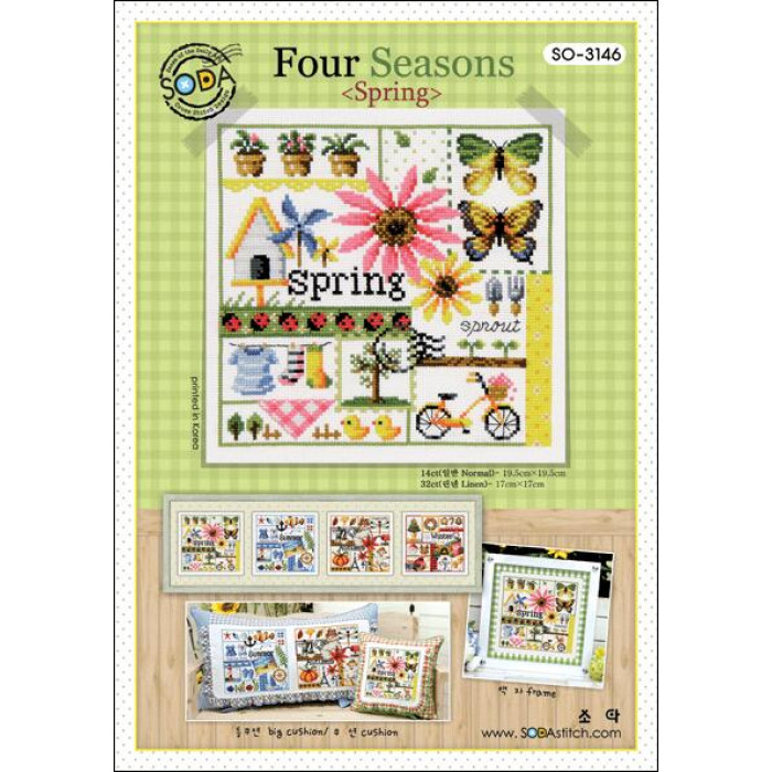 SO-3146 SODA Stitch Схема для вишивки рахунковим хрестиком - Чотири сезони Весна Four Seasons Spring, папір