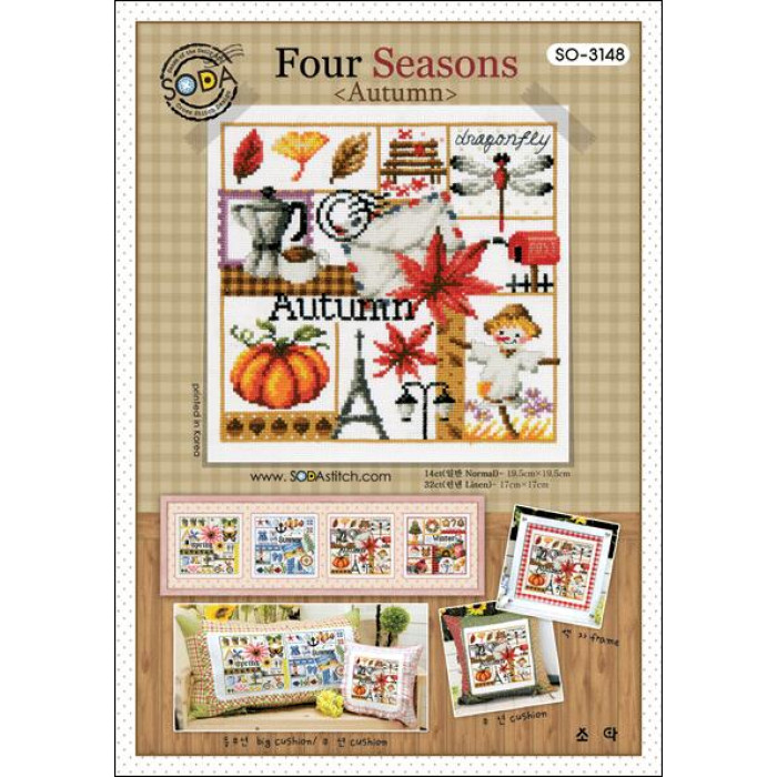 SO-3148 SODA Stitch Схема для вишивки рахунковим хрестиком - Чотири сезони Осінь Four Seasons Autumn, папір