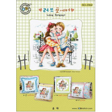 SO-3162L SODA Stitch Набір для вишивки рахунковим хрестиком - Кохання назавжди Love Forever 16,5x16,5 см, Linen 32