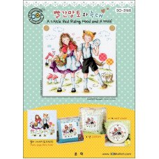 SO-3165 SODA Stitch Схема для вишивки рахунковим хрестиком - Маленька червона шапочка та вовк A Little Red Riding Hood and A Wolf, папір