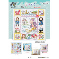 SO-3218L SODA Stitch Набір для вишивки рахунковим хрестиком - Русалочка The Little Mermaid 16,5x16,5 см, Linen 32