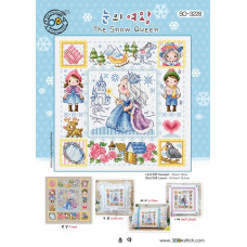SO-3228L SODA Stitch Набір для вишивки рахунковим хрестиком - Снігова королева The Snow Queen 16,5x16,5 см, Linen 32