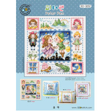 SO-3232L SODA Stitch Набір для вишивки рахунковим хрестиком - Пітер Пен Peter Pan 16,5x16,5 см, Linen 32