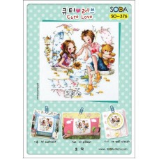 SO-376 SODA Stitch Схема для вишивки рахунковим хрестиком - Мила любов Cute Love, папір