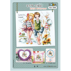 SO-388 SODA Stitch Схема для вишивки рахунковим хрестиком - Синюваті акварелі Bluish Watercolors, папір