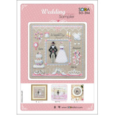 SO-394A SODA Stitch Набір для вишивки рахунковим хрестиком - Весільний семплер Wedding Sampler, Aida 14