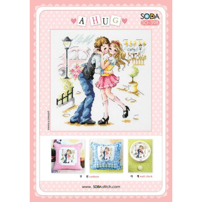 SO-398 SODA Stitch Схема для вишивки рахунковим хрестиком - Обійми A hug, папір